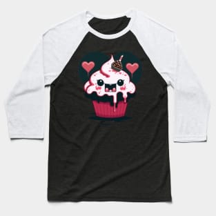 Kawaii Evil Cupcake Baseball T-Shirt